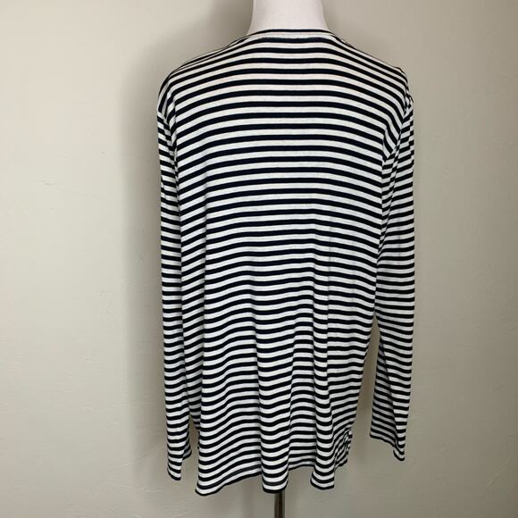 J.Jill Cream Black Crew Neck T Shirt Long Sleeve Sz XL - Picture 2 of 8